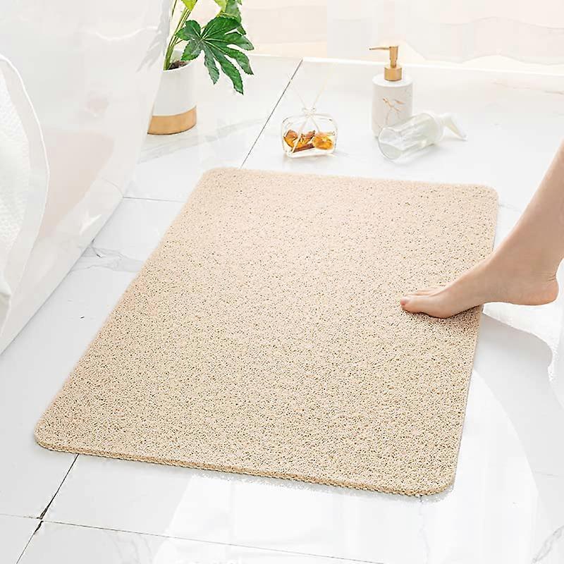 Loofah Shower Mats Inside Shower 50x80cm Non Slip Anti Mould Beige Large Bath Mat