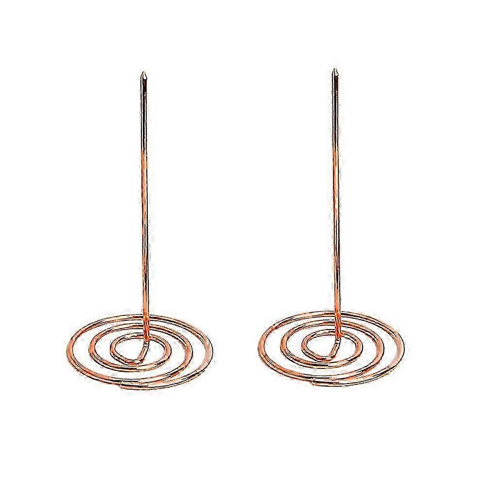 2 Pcs Rose Golden Menu Summons Fork Invoice Document Notes Metal Needle Folder Storage Products for Office Home Kitchen