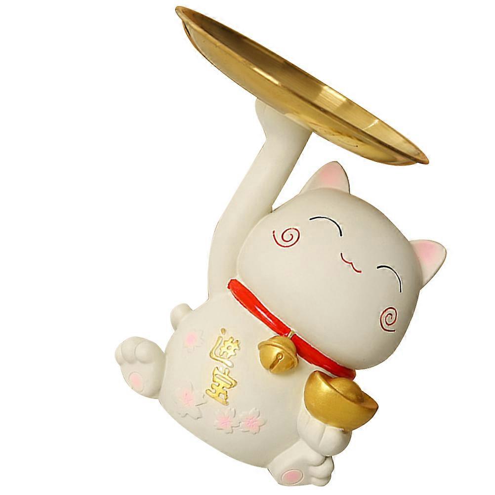Cat Statue Storage Plate for Serving 4Pcs Resin Decorative Food Tray