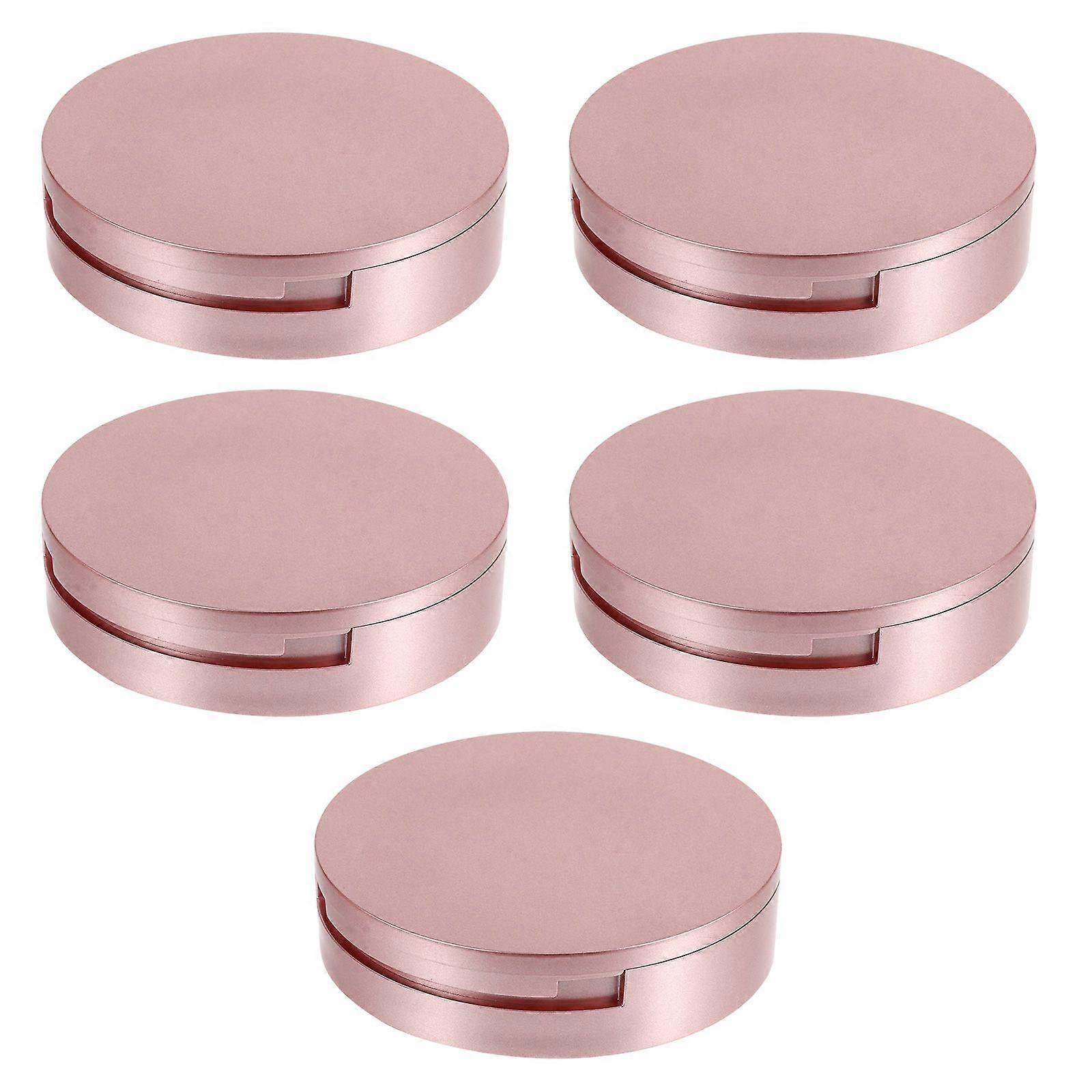 5Pcs Double Layer Eyelash Packaging Circle Box with Mirror Eyelash Storage Case