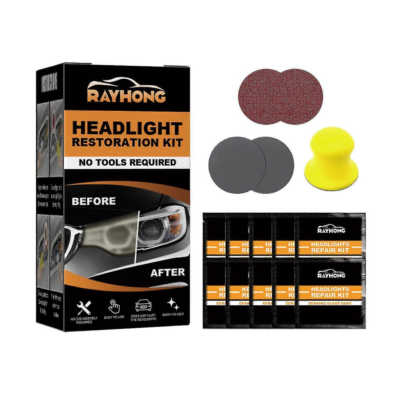 Bil Restowipes frontlys Restaurering Kit, rengjøring kluter, polering frontlykter Lens Restore Cleaner DIY Polering