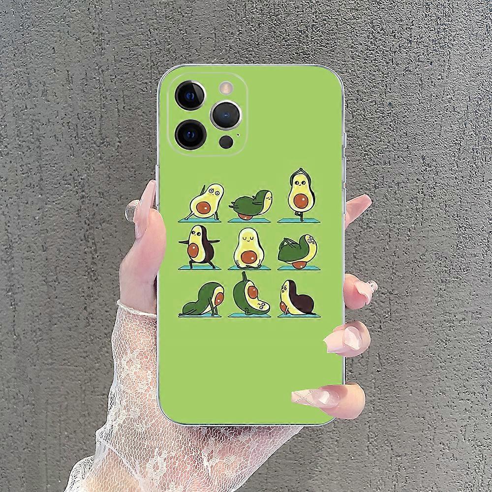 Cartoon Fruit Avocado Phone Case For iPhone 15 14 13 12 Mini 11 Pro XS Max X XR SE 6 7 8 Plus Soft Silicone Cover