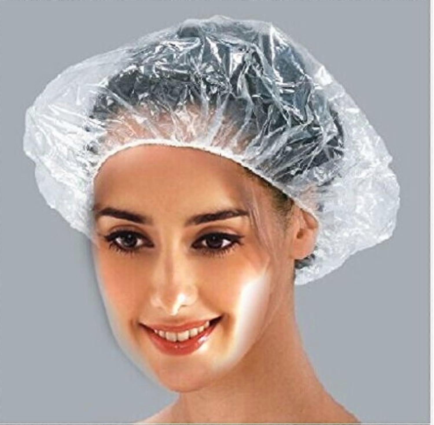 Disposable Shower Cap,100 Pcs Plastic Shower Caps Large Thick Elastic Bath Cap