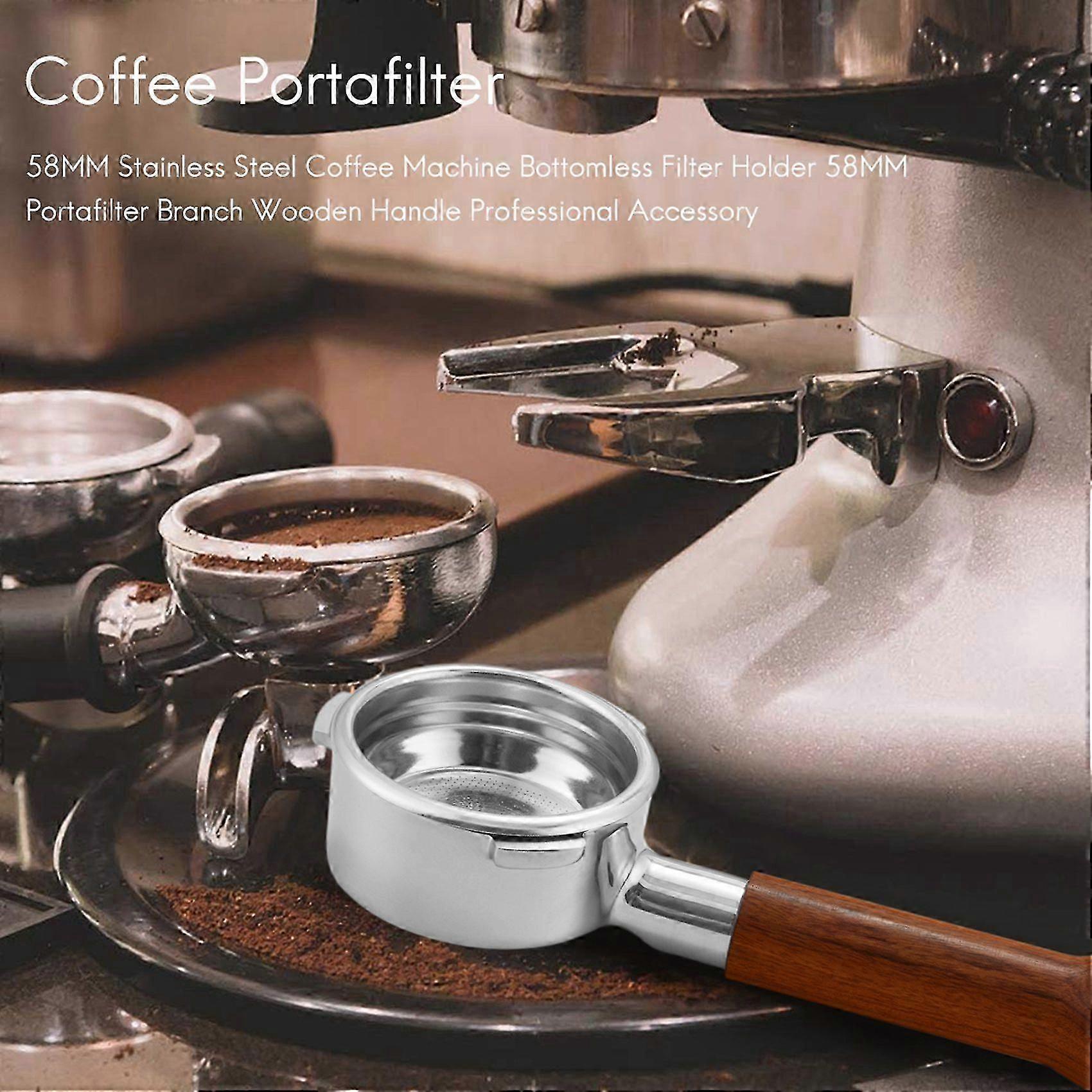 58MM Coffee Portafilter Coffee Machine Bottomless Filter for Coffee Handle Professional Accessory, F