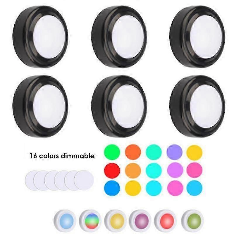 LED Puck Light Remote Control Dimmable Wireless Touch Sensor Battery Operated