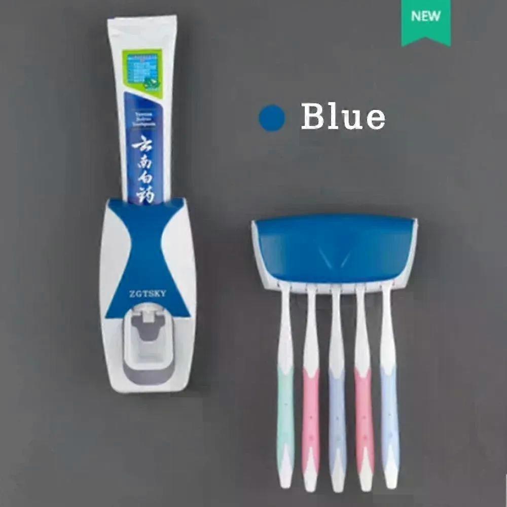 Automatic Toothpaste Dispenser | Wall Mount Dust-Proof Toothbrush Holder Set | Bathroom Accessories Squeezer Organizer