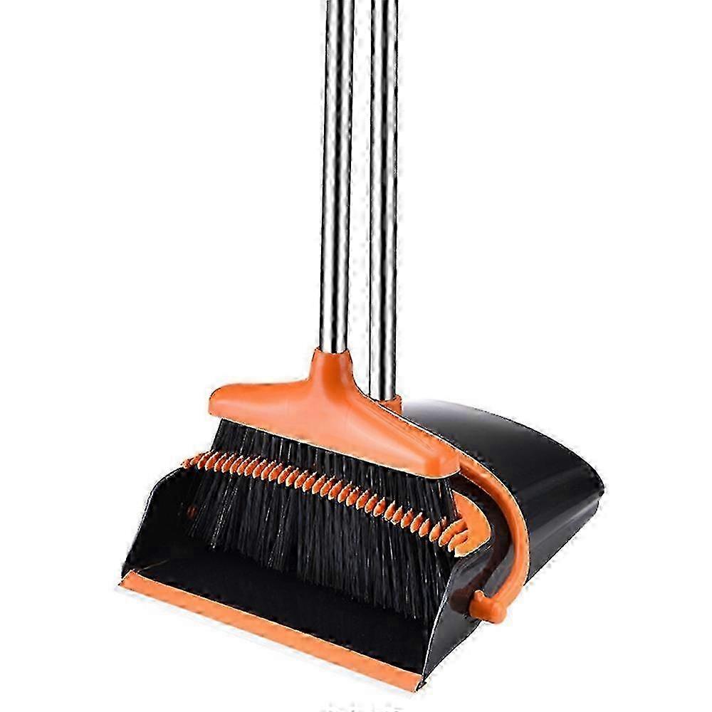 4-Section Handle Broom and Dustpan Set for Home, Kitchen, Office Use