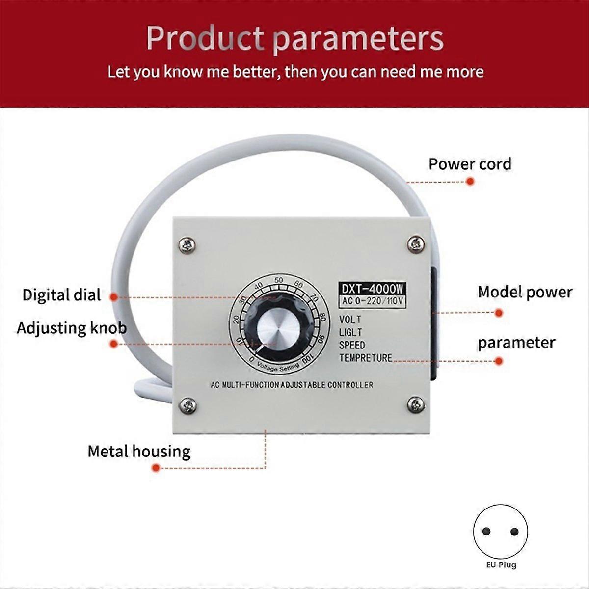 Adjustable Voltage Regulator 4000W SCR EU plug