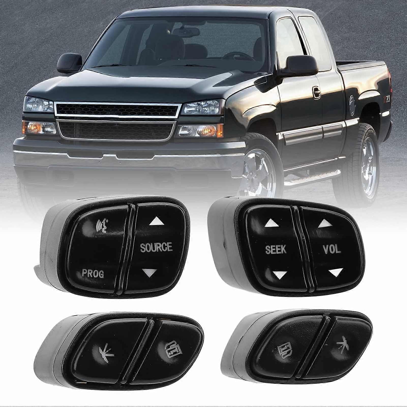 4 Pcs Steering Wheel Control Switch Button White LED Indicator Solid Connection Long Lifespan 21997738 for Trailblazer 