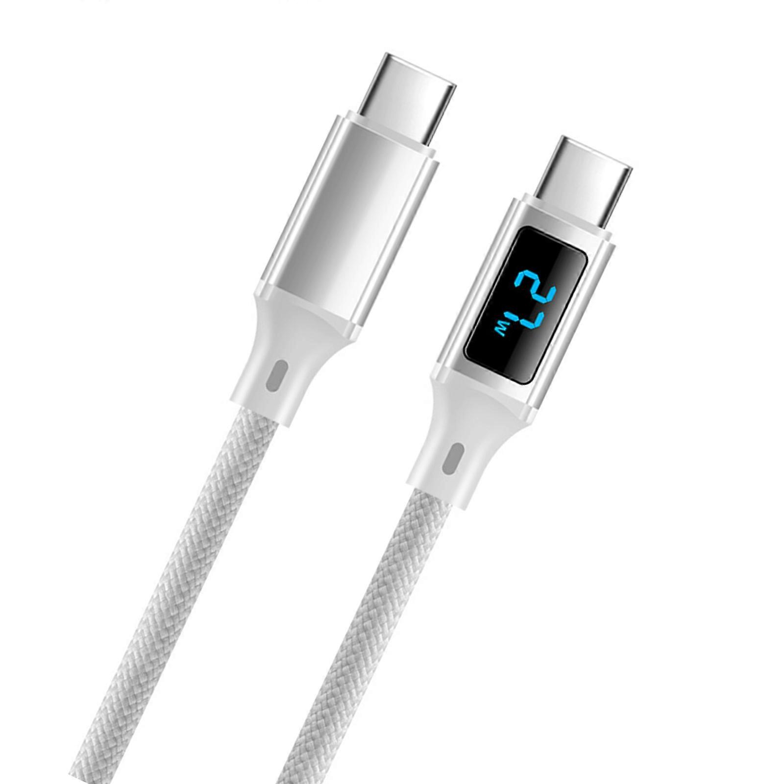 USB C Cable With 60W Charging 480Mbps Data And Real Time Power Monitor Suitable for Smartphones Tablets Laptops Multicolor