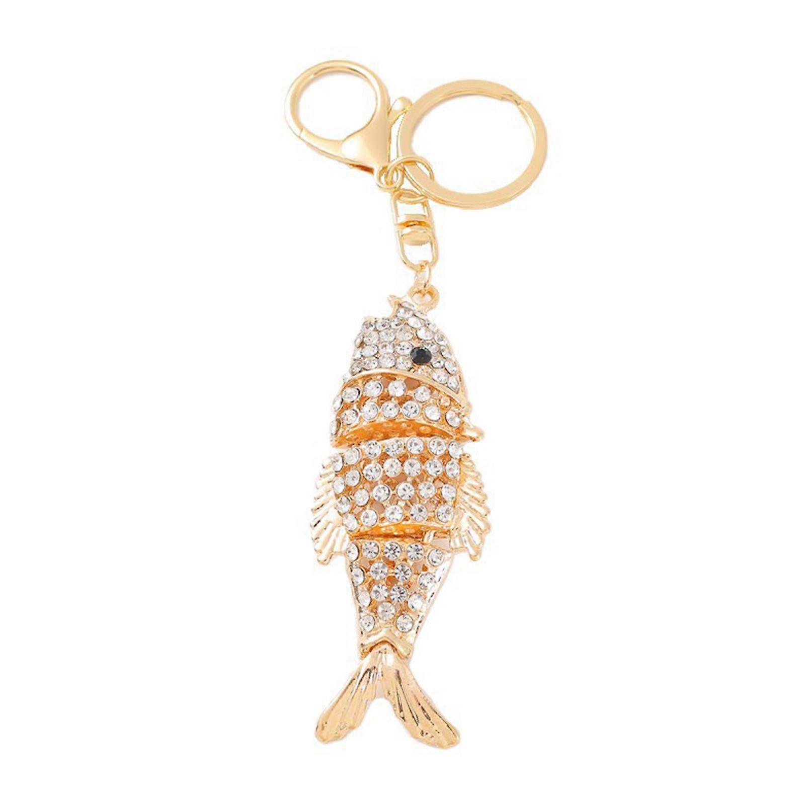 Charming Underwater Creature Keychain Versatile Gift Choice 3D Zinc Alloy Artwork With Dazzling Crystal Details Multicolor