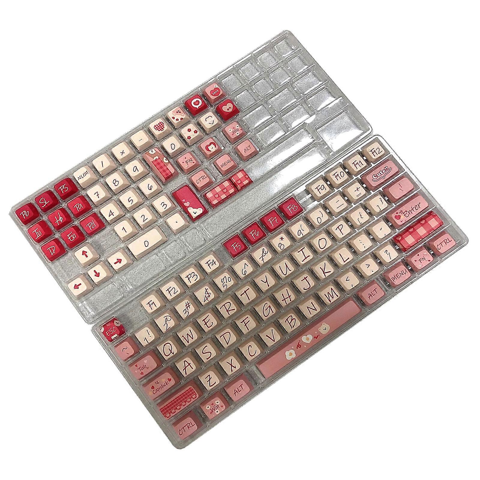 XDA Profile Lucky Bear Keycaps Thick PBT Sublimations for 120keys Mechanical Keyboards Keycap Set Multicolor