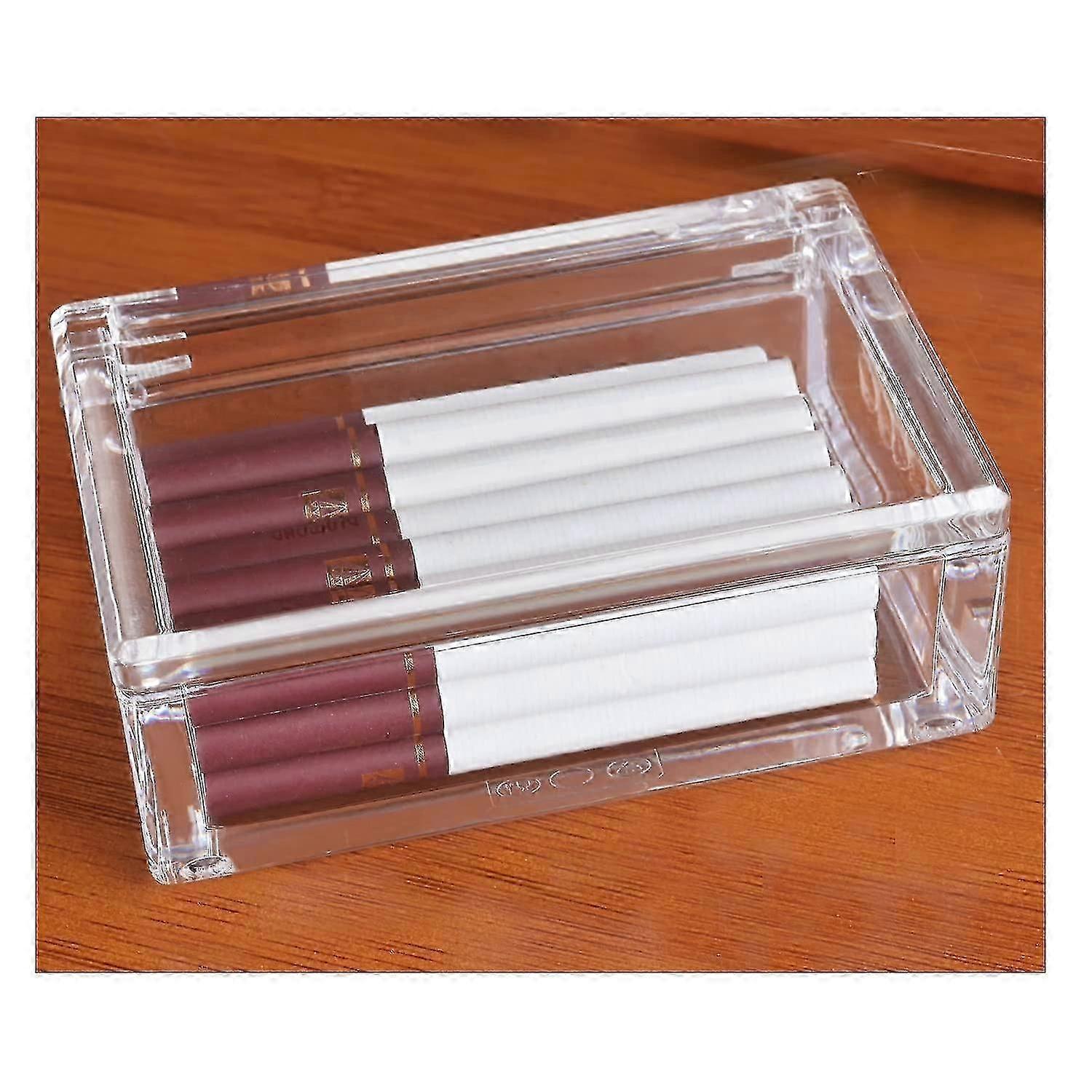 Cigarette Case Box Acrylic Clear Cigarette Display Box Pack for Home or Office Small Household Items Packing Box (Only the box does not contain cigare