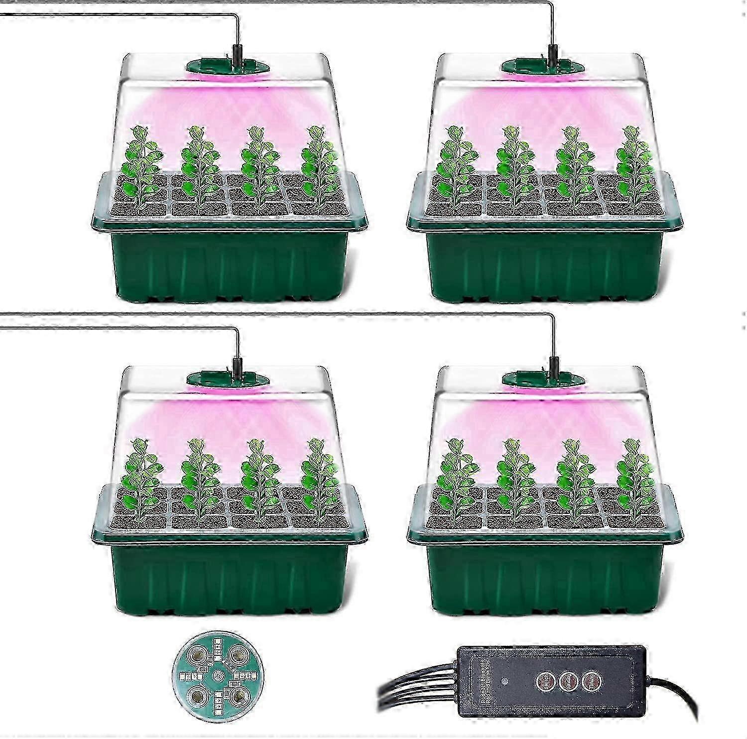 Mini Plant Serrated Grow Box with 4-Piece Cultivation Kit & Adjustable Synchronized Lighting Controller