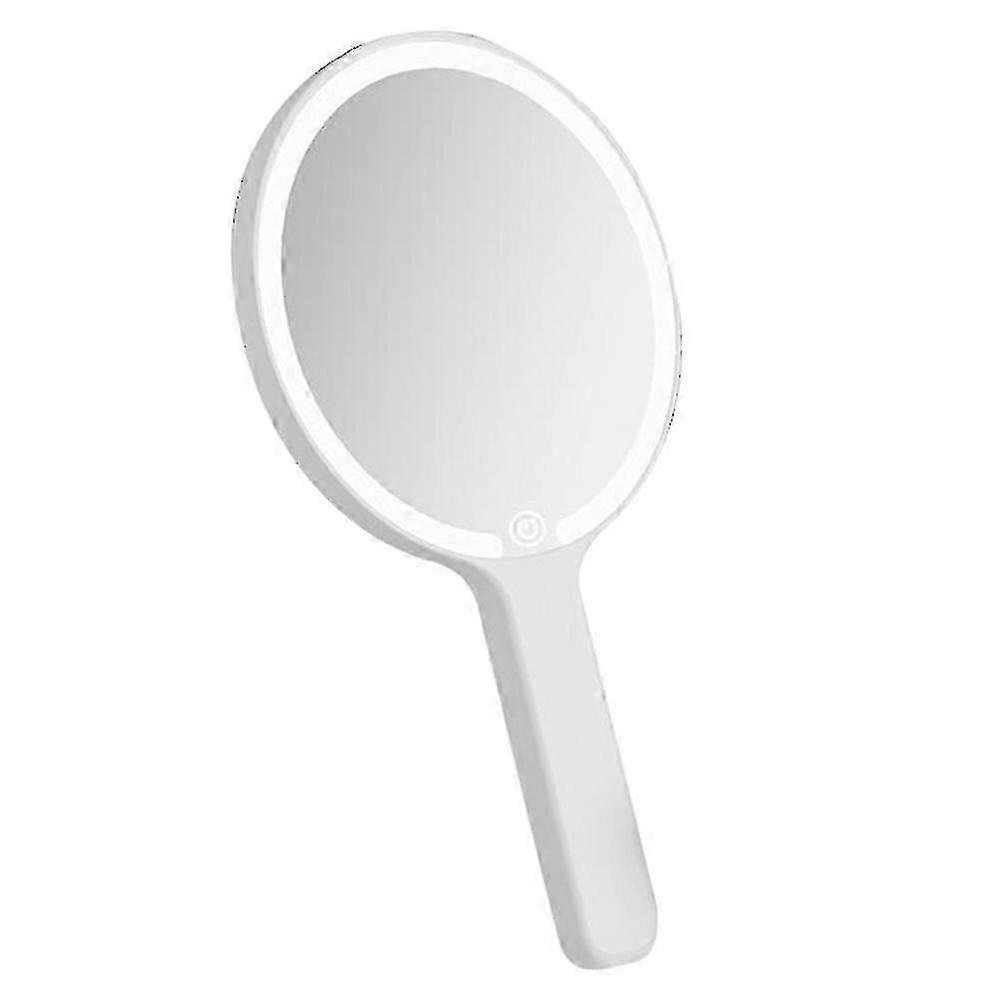 808 Handheld Led Makeup Mirror With 3 Color Lighting Touch Control Rechargeable Vanity Mirror - Roun