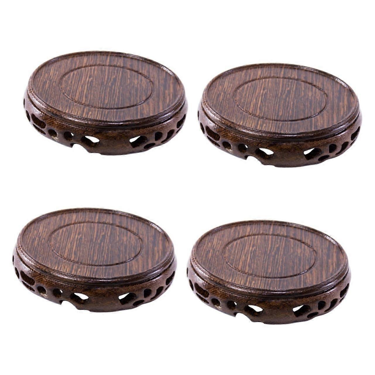 4pcs Wooden Display Base Mini Teapot Stand Vase Base for Boho Decor Home Accessories Small Teapot Stand Wooden Base
