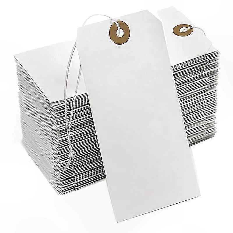 200 Pcs Large Reinforcing Hole Paper Tags with Elastic String