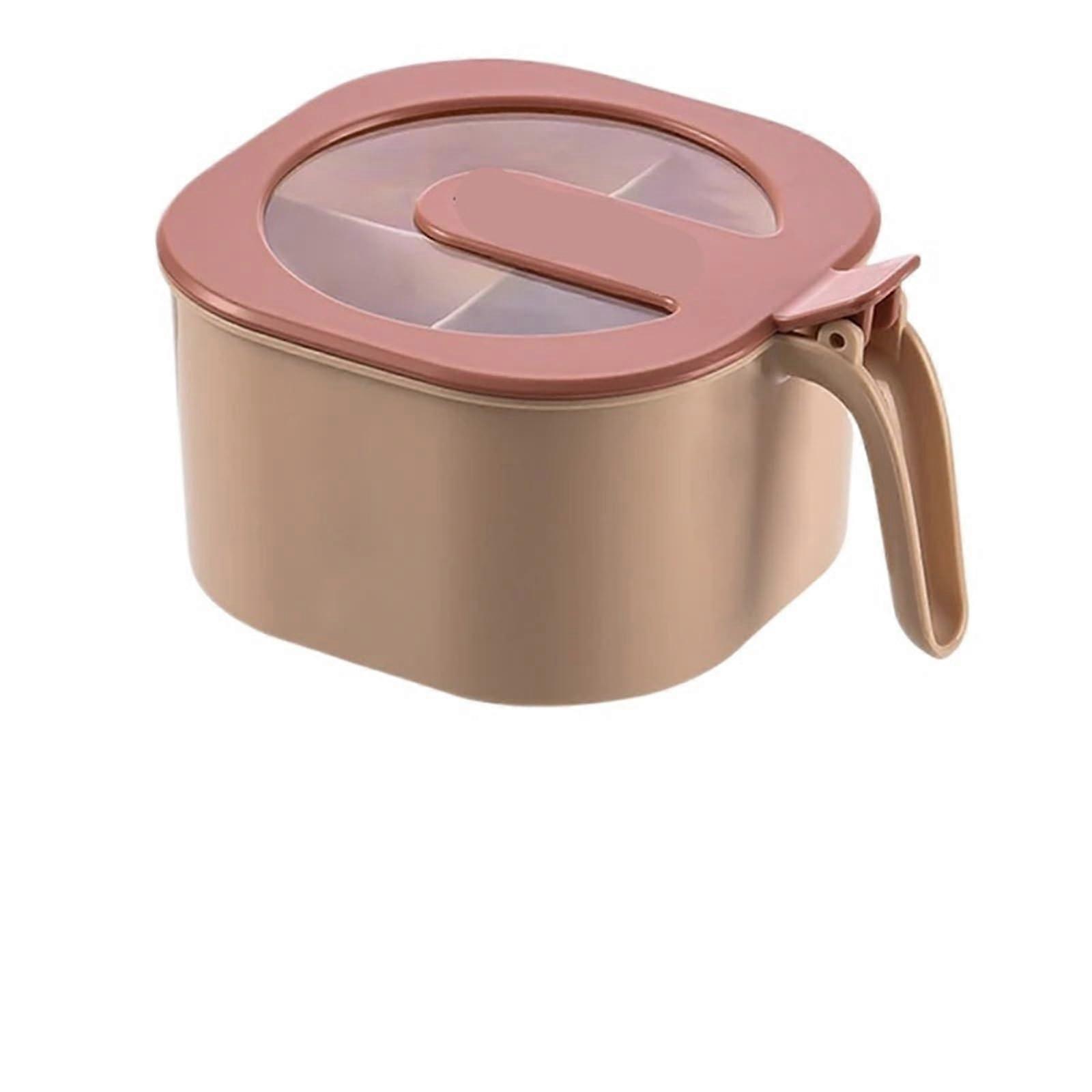 Seasoning Box 4 Grids Plastic Spice Storage Container with Transparent Lid for Salt Pepper Kitchen Use (Pink)