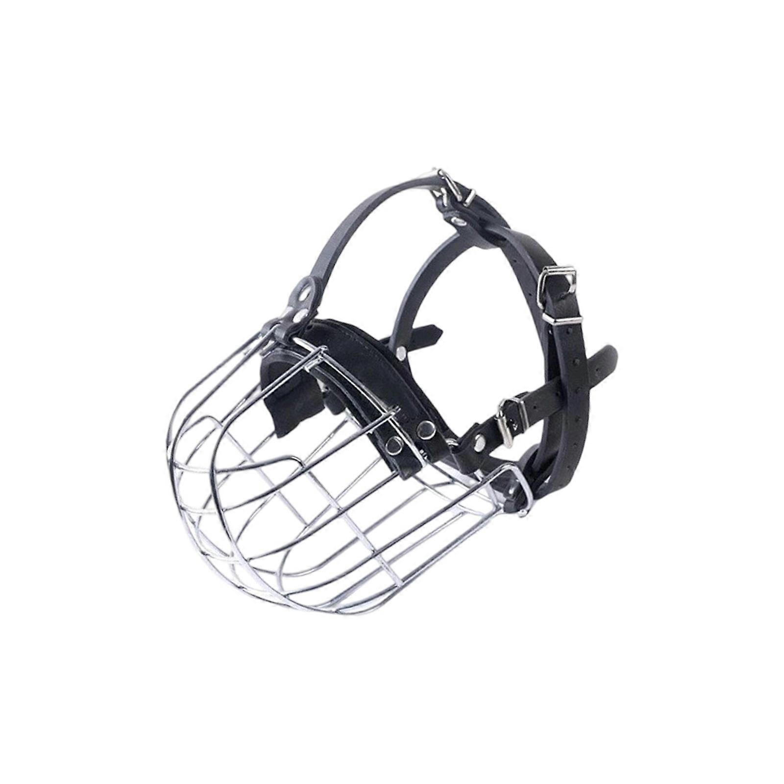 Aggressive Dog Training Muzzle Zinc Coated Chew Resistant Frame Breathable Adjustable  Silver