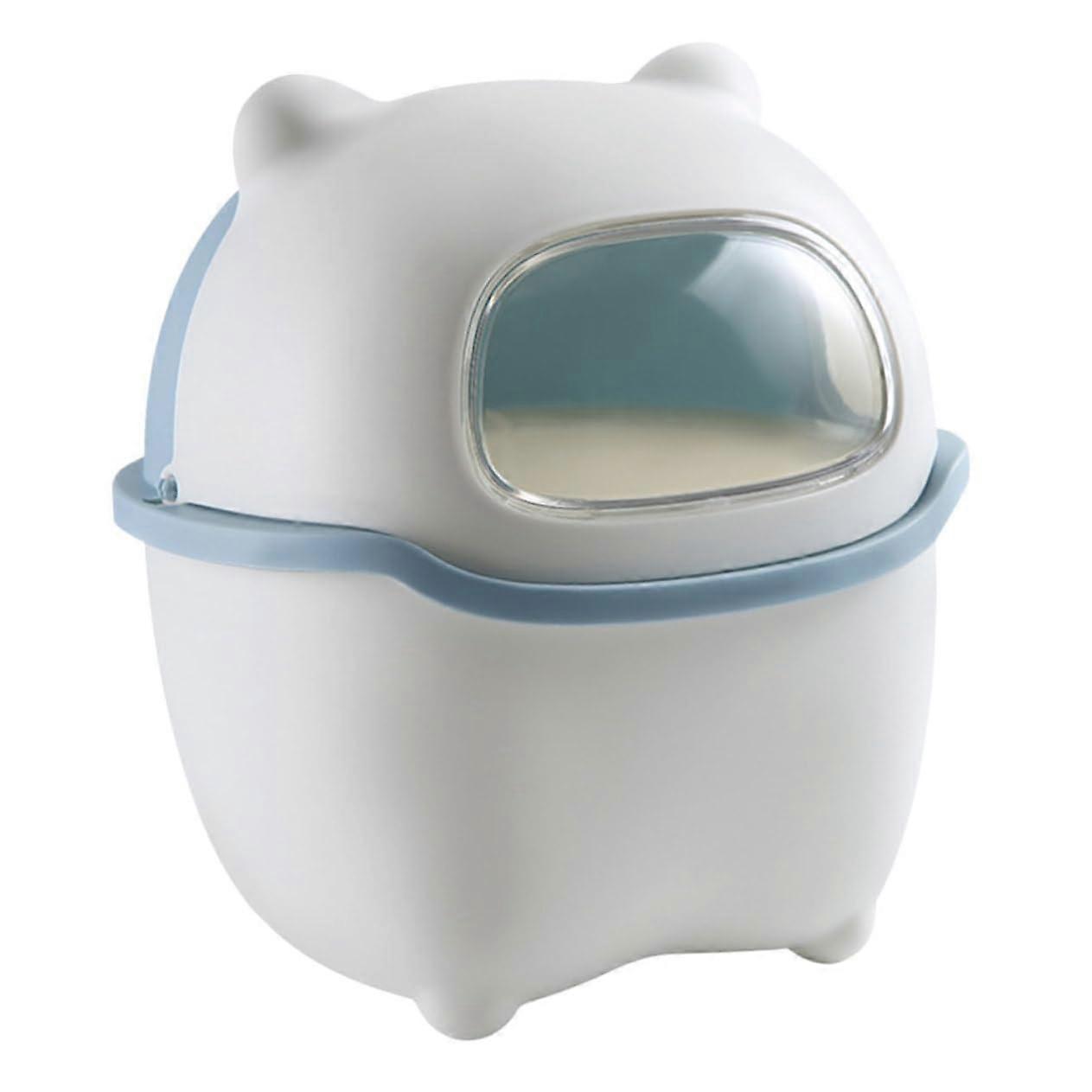 Mini Desk Trash Can with Lid for Office Home Small Waste Paper Bin Compact Garbage Container