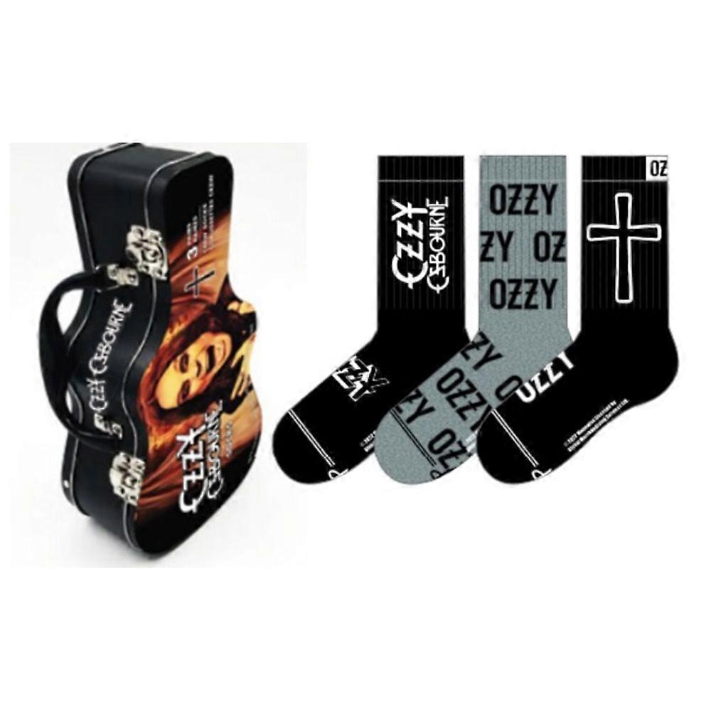 Ozzy Osbourne Sock Set 3 Pack In Guitar Shaped Tin