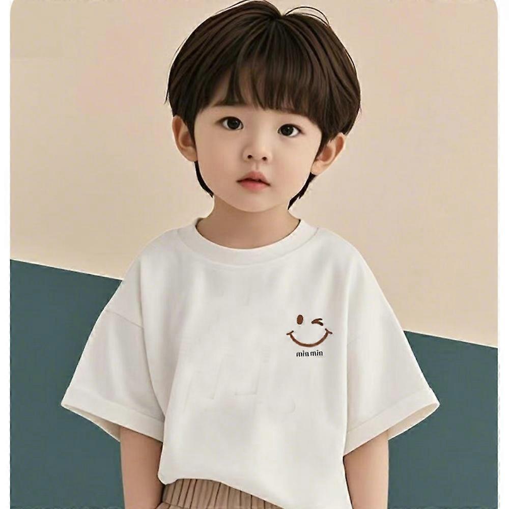 Summer children's pure cotton t-sleeved versatile trend Korean version for boys and girls short sleeves
