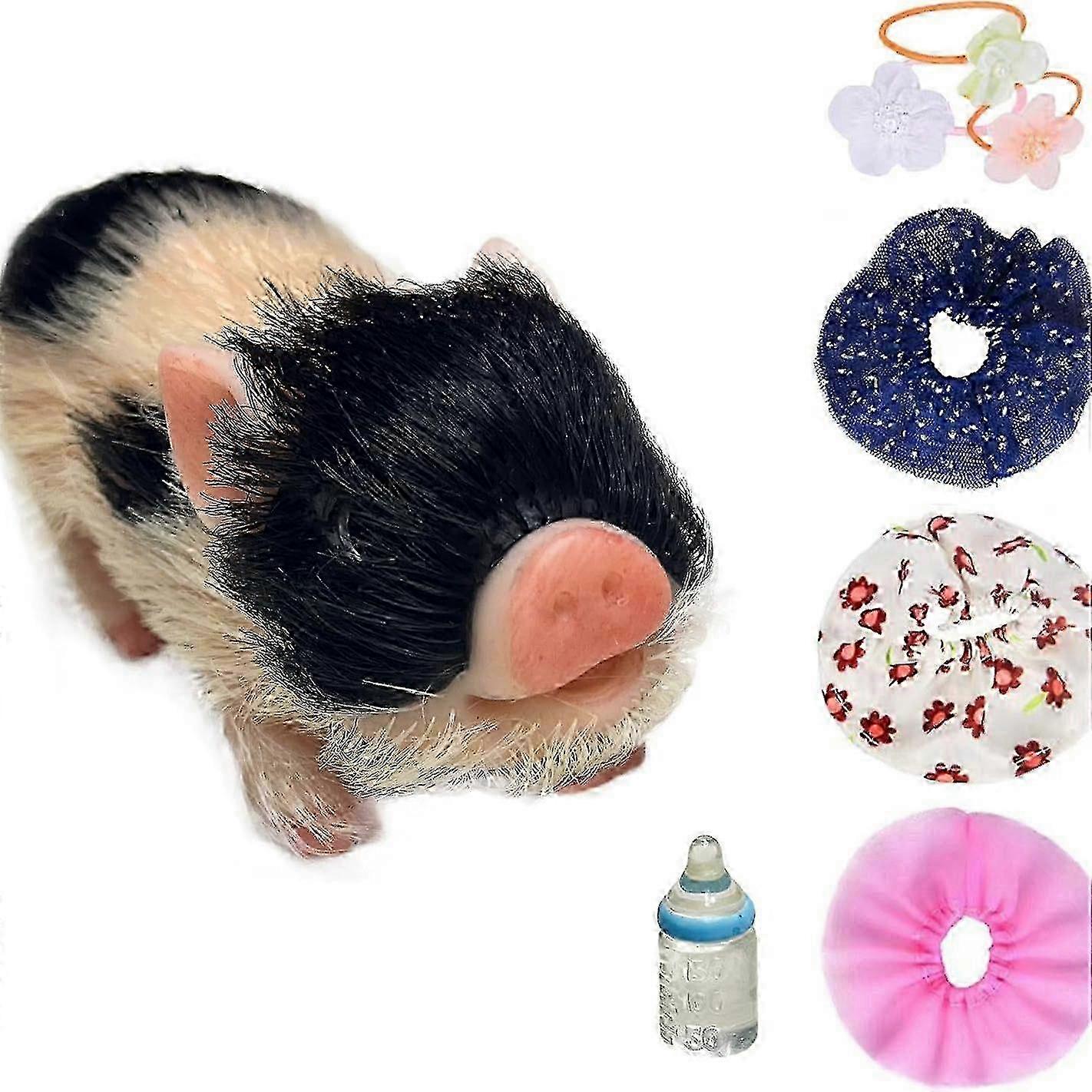 Lifelike Mini Pig Doll Soft Mini Realistic Newborn Cute Realistic Toddler Pig Toy With Toy Accessories Accessories Color Is Random