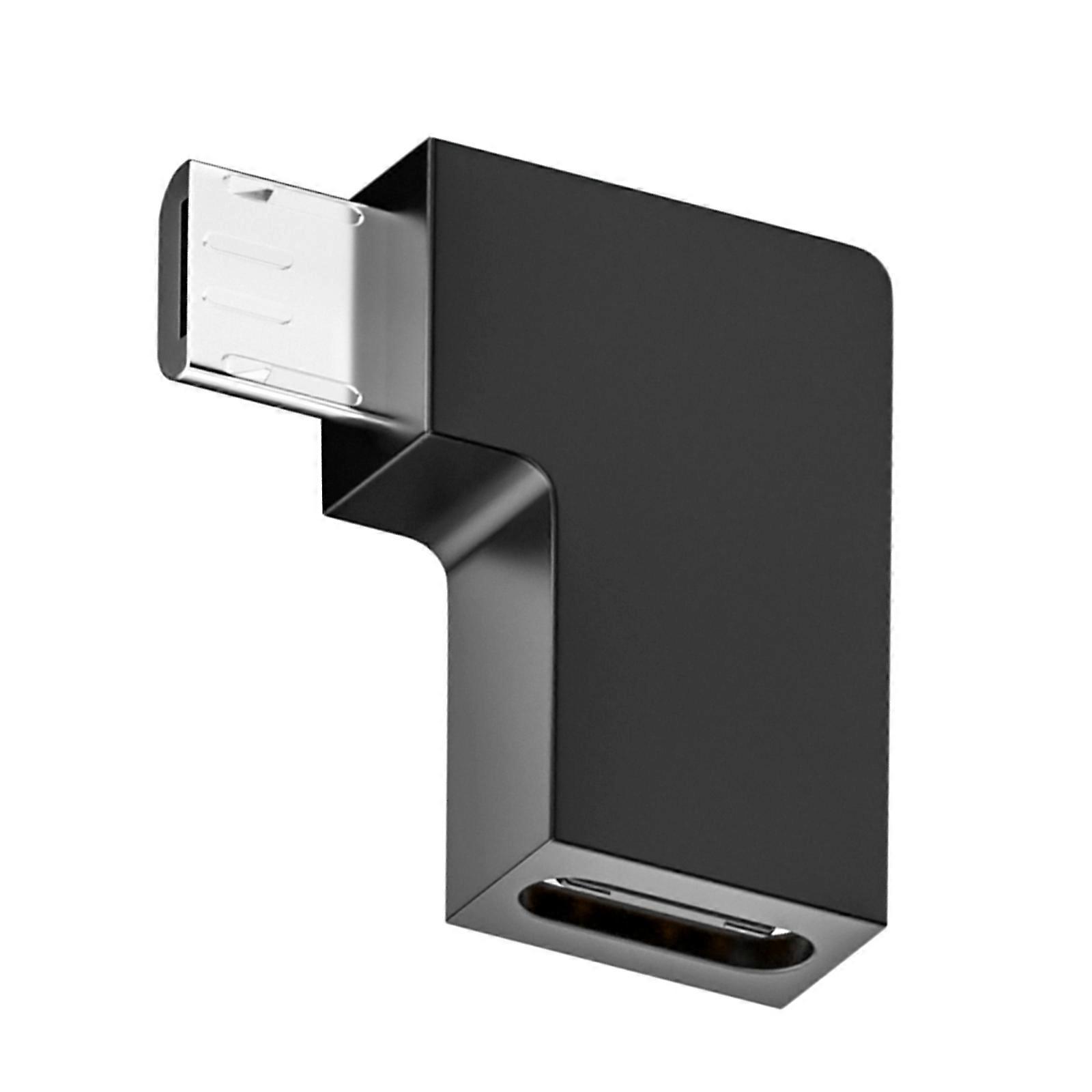 Adaptér Micro USB, pravouhlý 90 stupňový konektor (samec) na konektor typu C (samica) pre nabíjačky notebookov a počítačov, predlžovací konvertor, viacfarebný