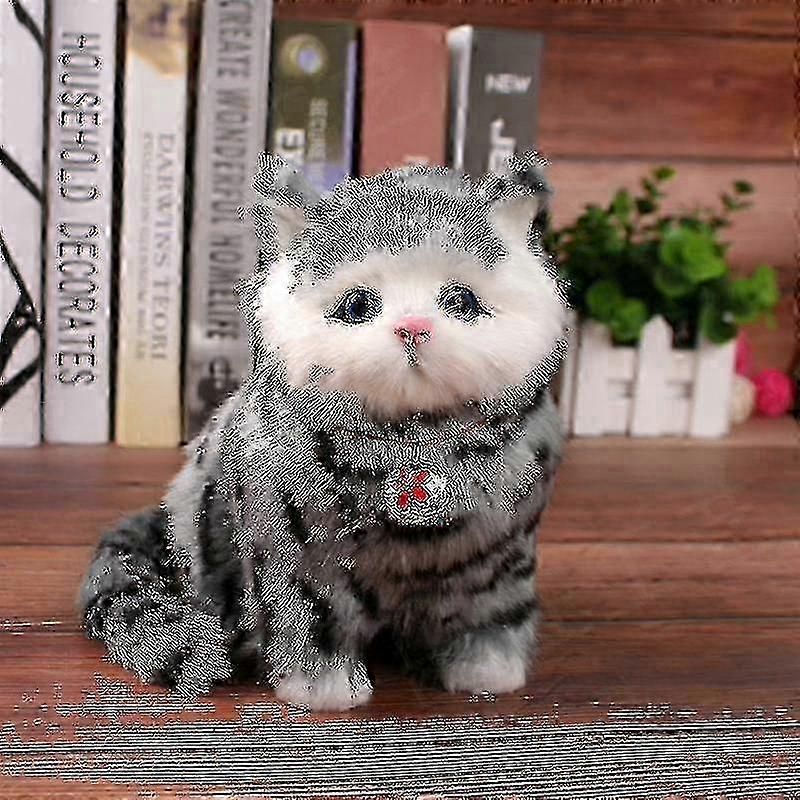Soft Robotic Cat Toy with Electronic Meowing for Children Plush Animal
