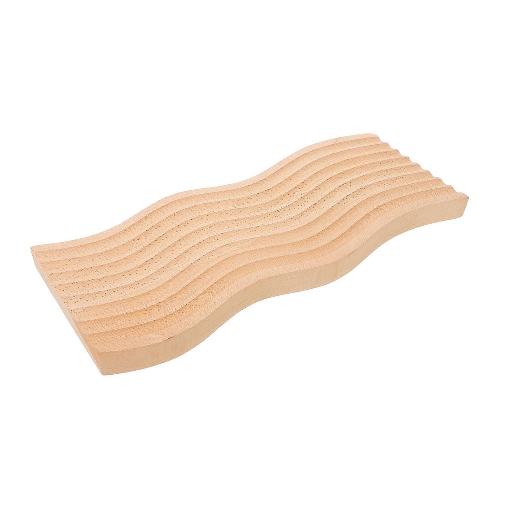 Wooden Snack Serving Tray Rustic Wave Design for Tea Cups Dried Fruits and Cakes