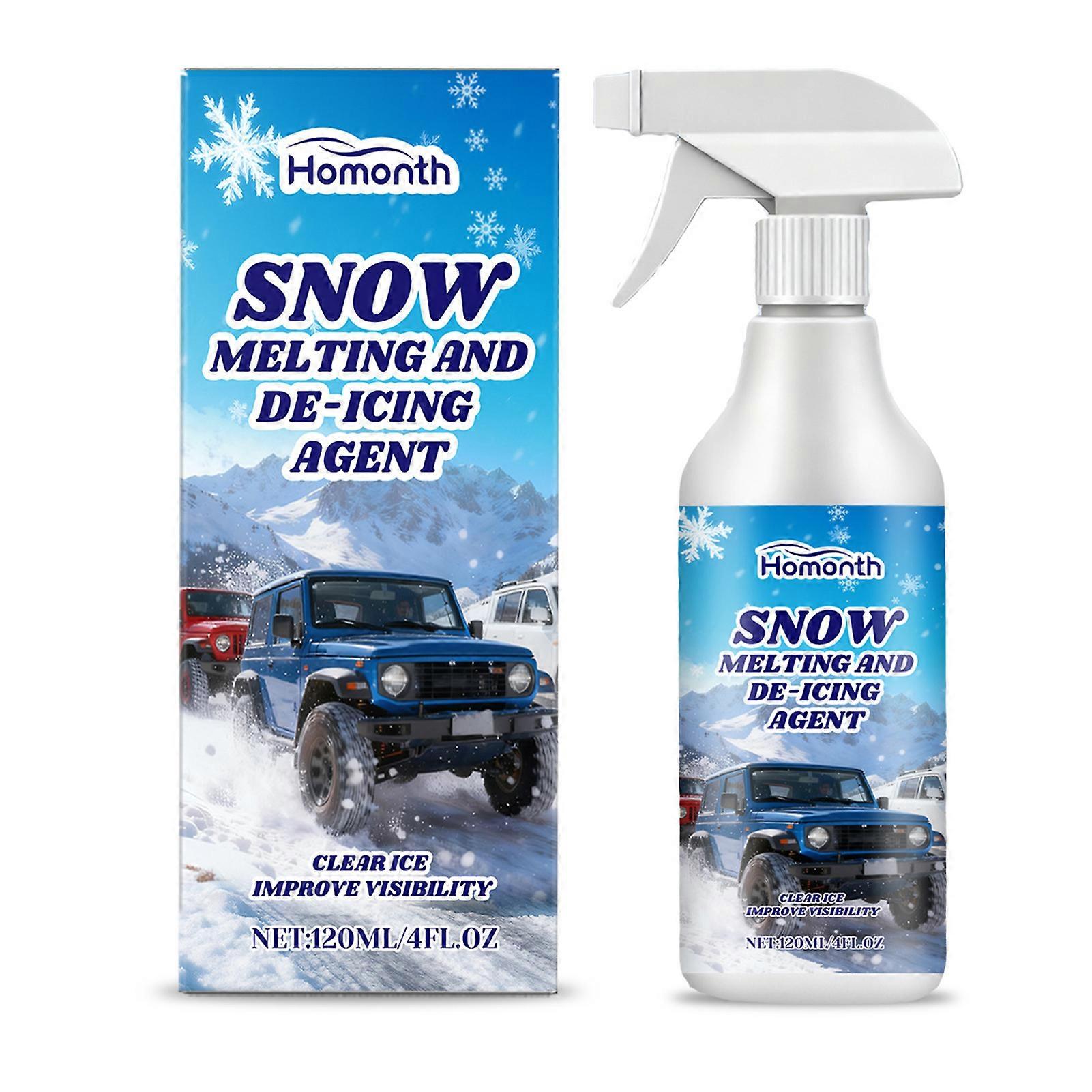 Vehicle Window De-icing Solution Spray Prevents Re-Freezing for Safer Driving After Snowfall Cleanup
