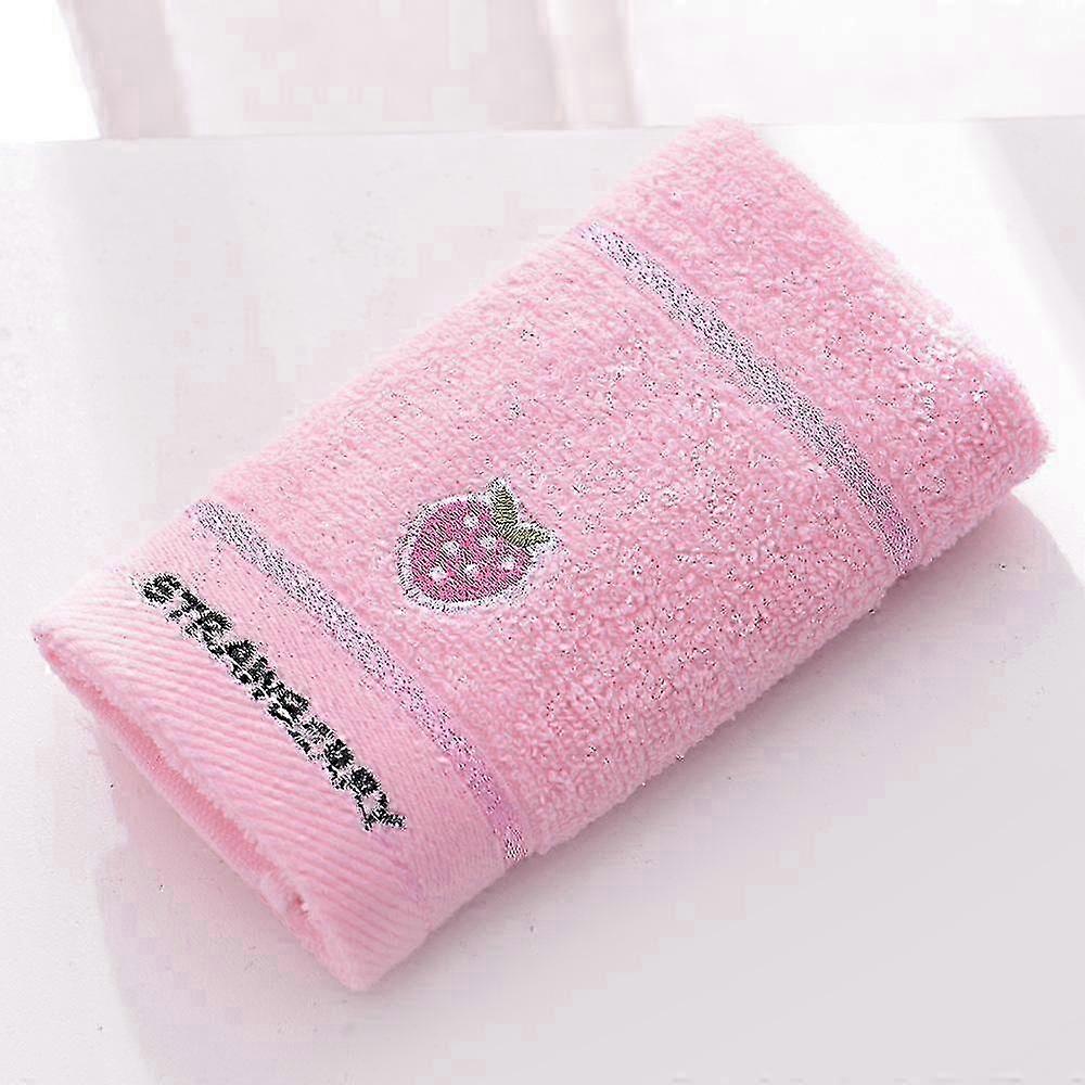 w Soft Cotton Embroidered Fruit Pattern Face Towels - Absorbent & Quick-Dry, Perfect for Daily Bathing
