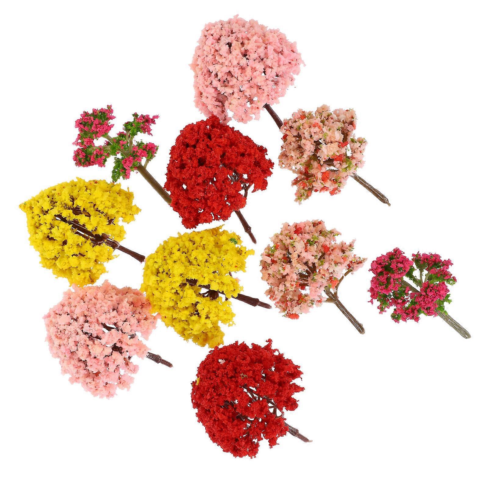 Miniature Model Tree Fake Tree for Display Use 10Pcs Sand Table Decor Set