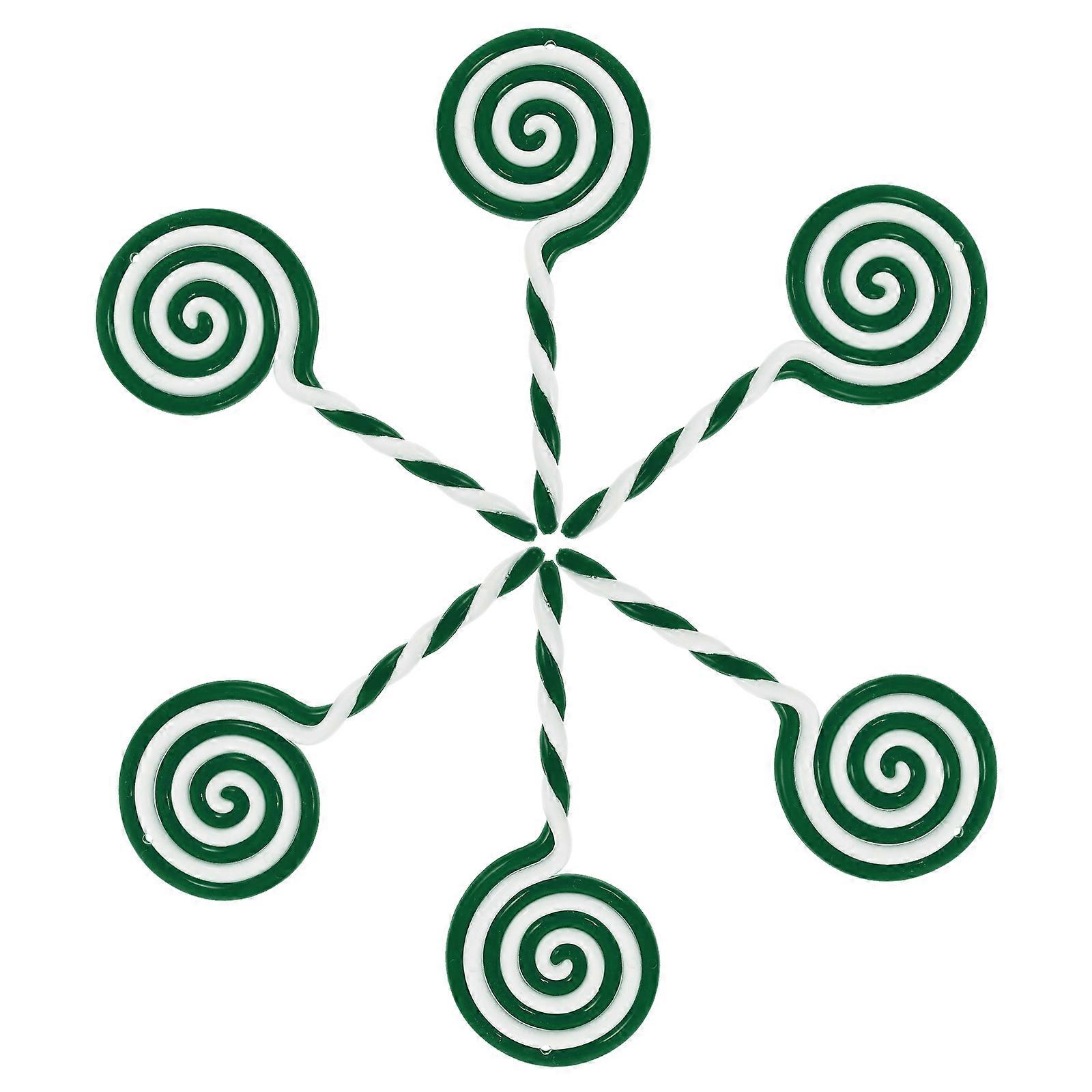 Candy Props Simulation Lollipop Models for Decoration 6Pcs Green