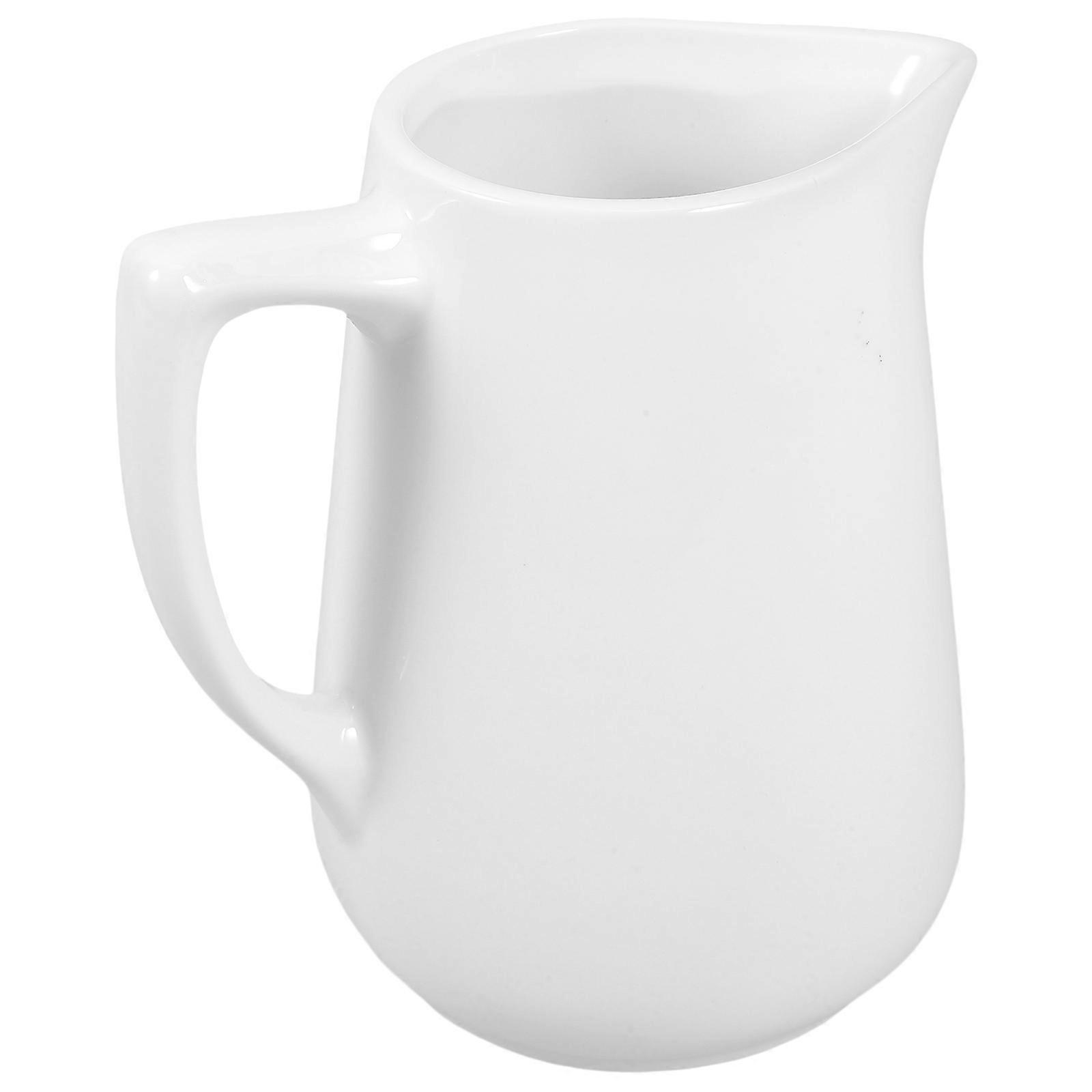 Milk Pitcher Ceramic Creamer with Handle for Home White Sauce Jug
