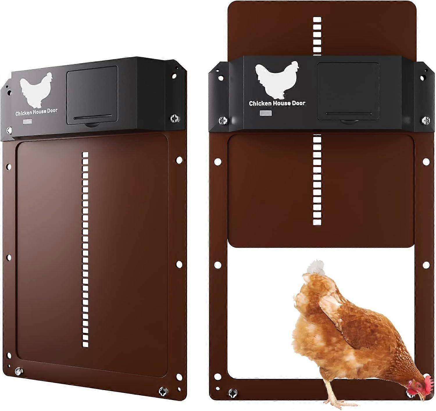 New Automatic Chicken Coop Door, Waterproof with Light Sensor Automatic Battery Operated Induction