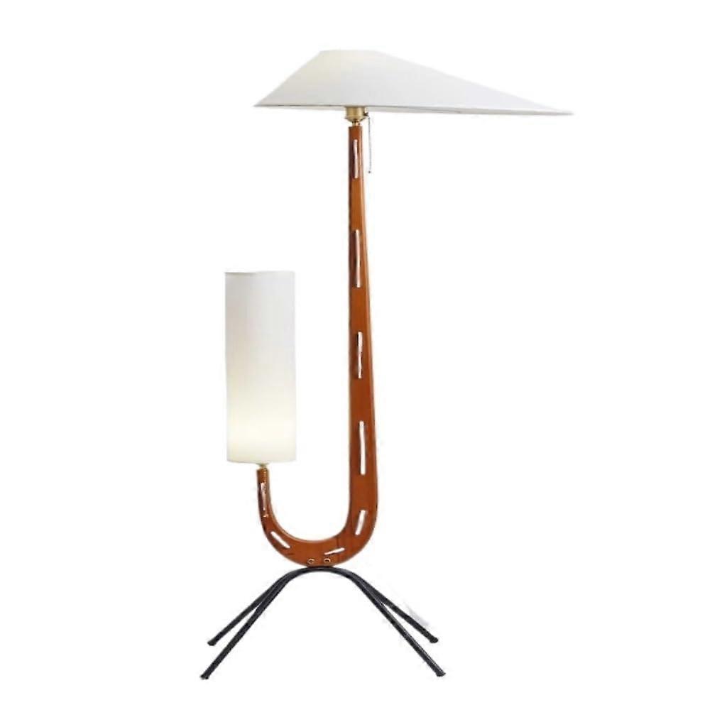 Modern Floor Lamp with Eye Protection Lighting, SpaceSaving Standing Lamp for Living Room Bedroom, Brown