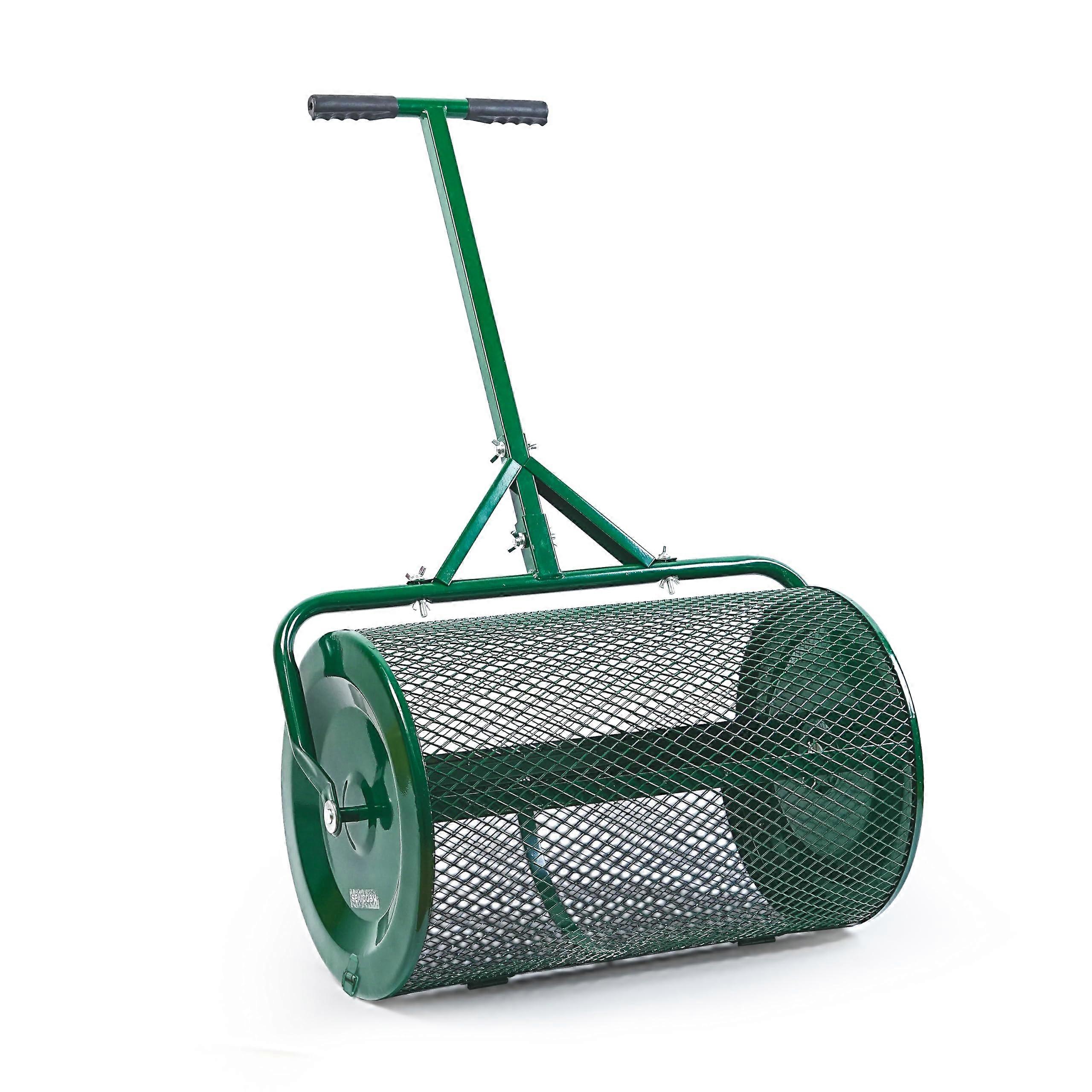 24 Inch Compost and Peat Moss Spreader with Ergonomic THandle for Lawn and Garden  Dressing