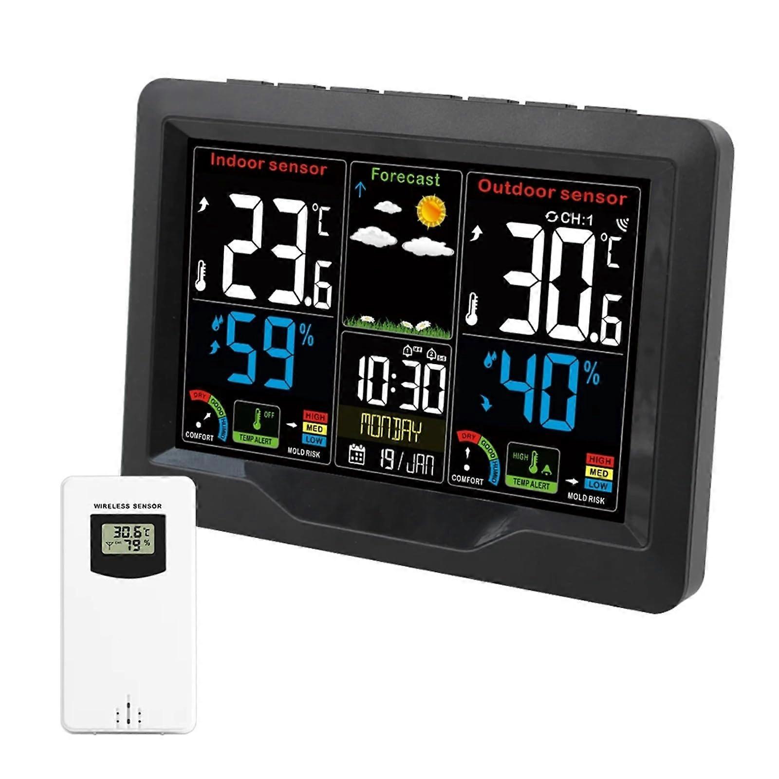 Wireless Weather Station Indoor Outdoor Thermometer Hygrometer with Forecast Alarm and Sensors