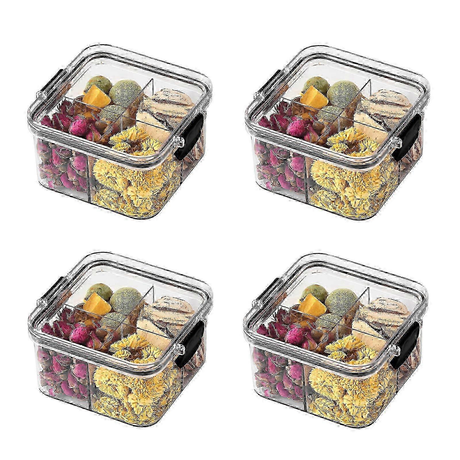 4 Pcs Airtight Storage Containers for Home Kitchen Organization 460ML