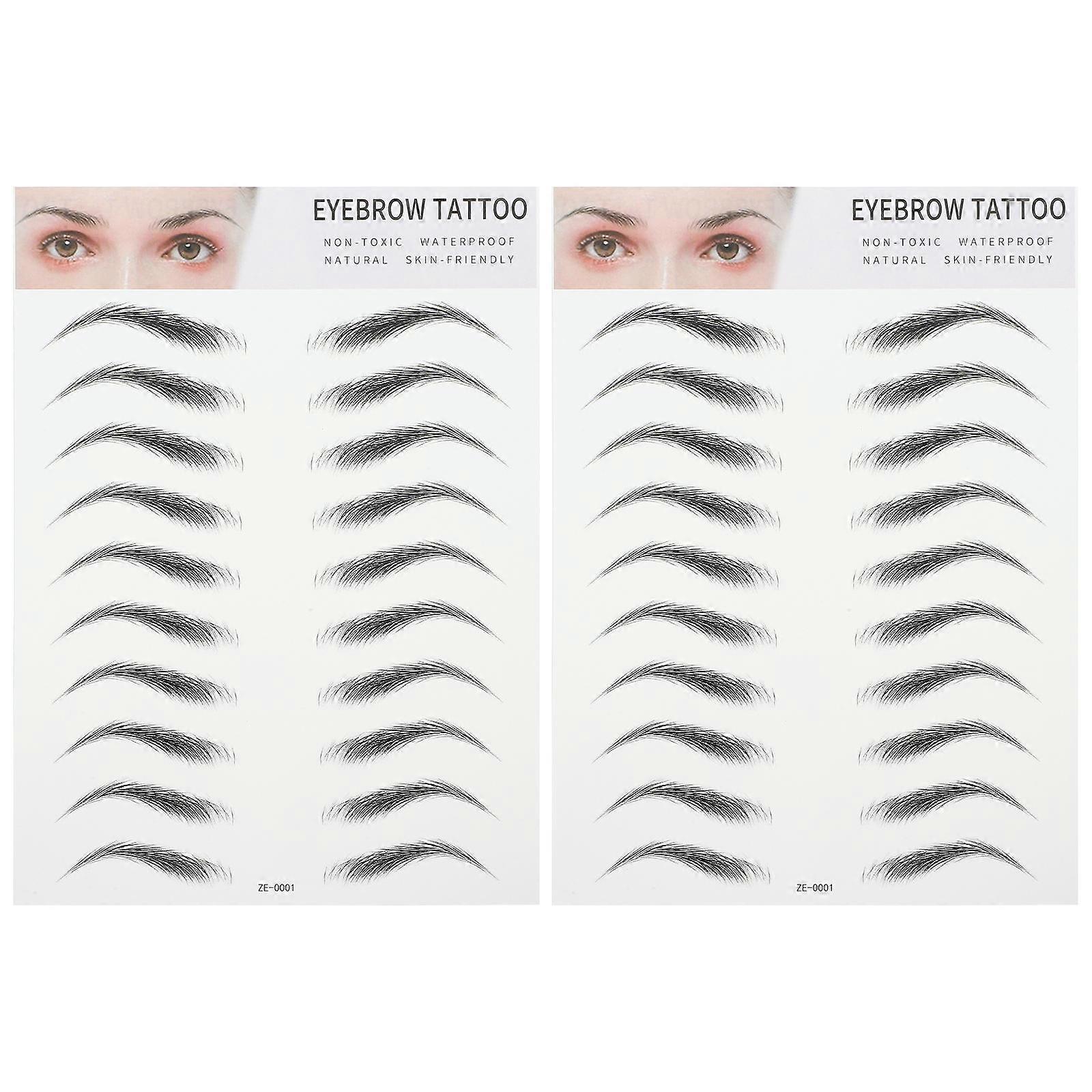 Artificial Eyebrow Transfer Stickers Tool for Makeup Use 10Pcs Black