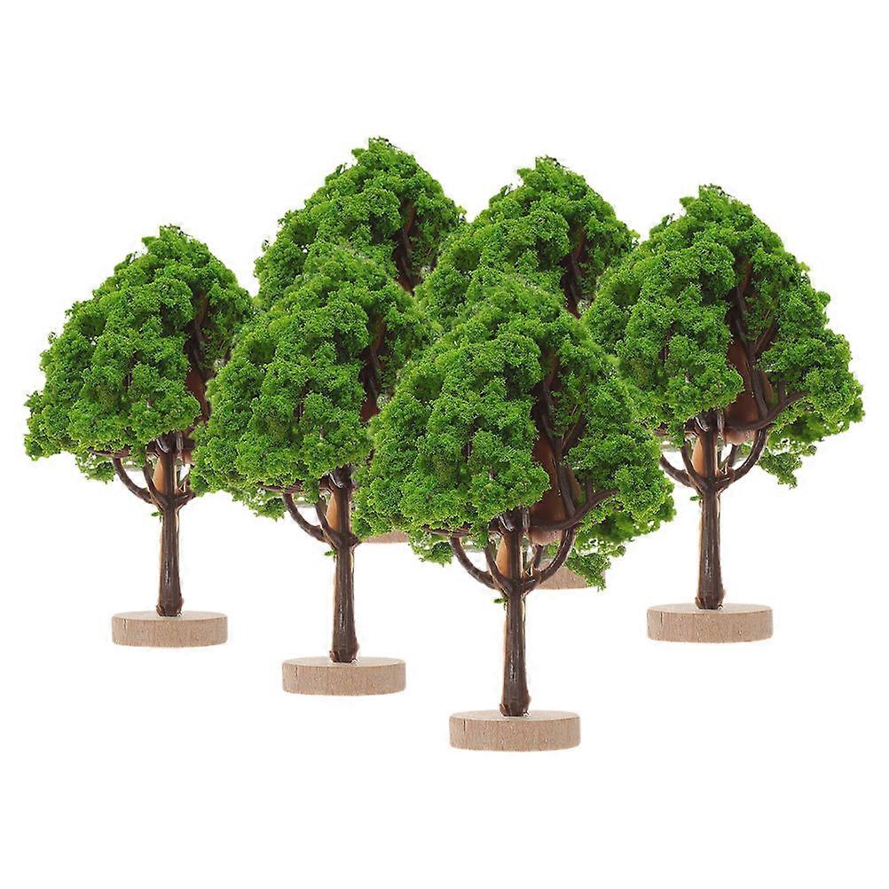 Small Trees Miniature Road Tree Decoration for Model Landscape 6Pcs