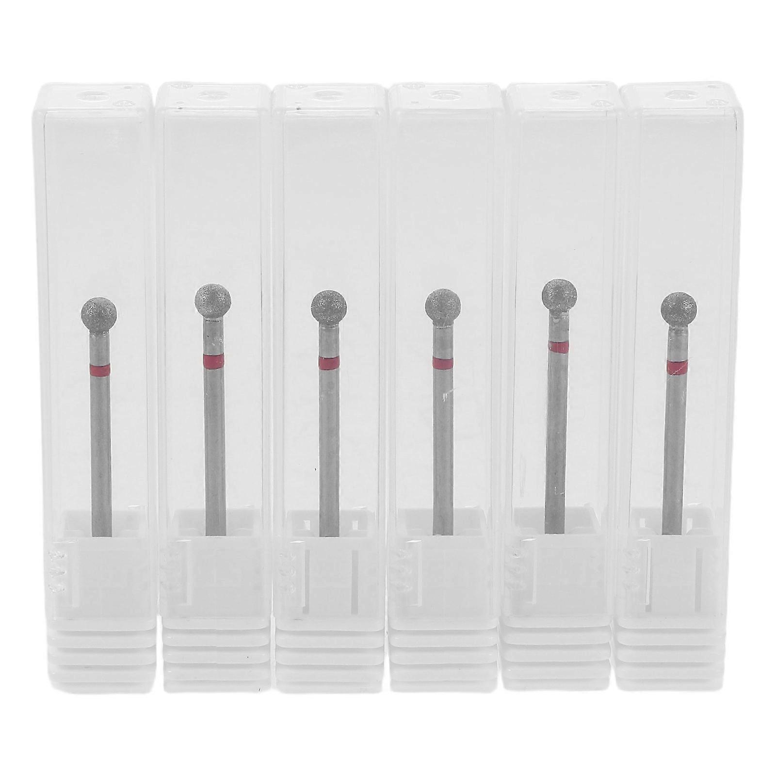 Manicure Drill Attachments Ball Head for Nail Polishing 6Pcs Bits Set
