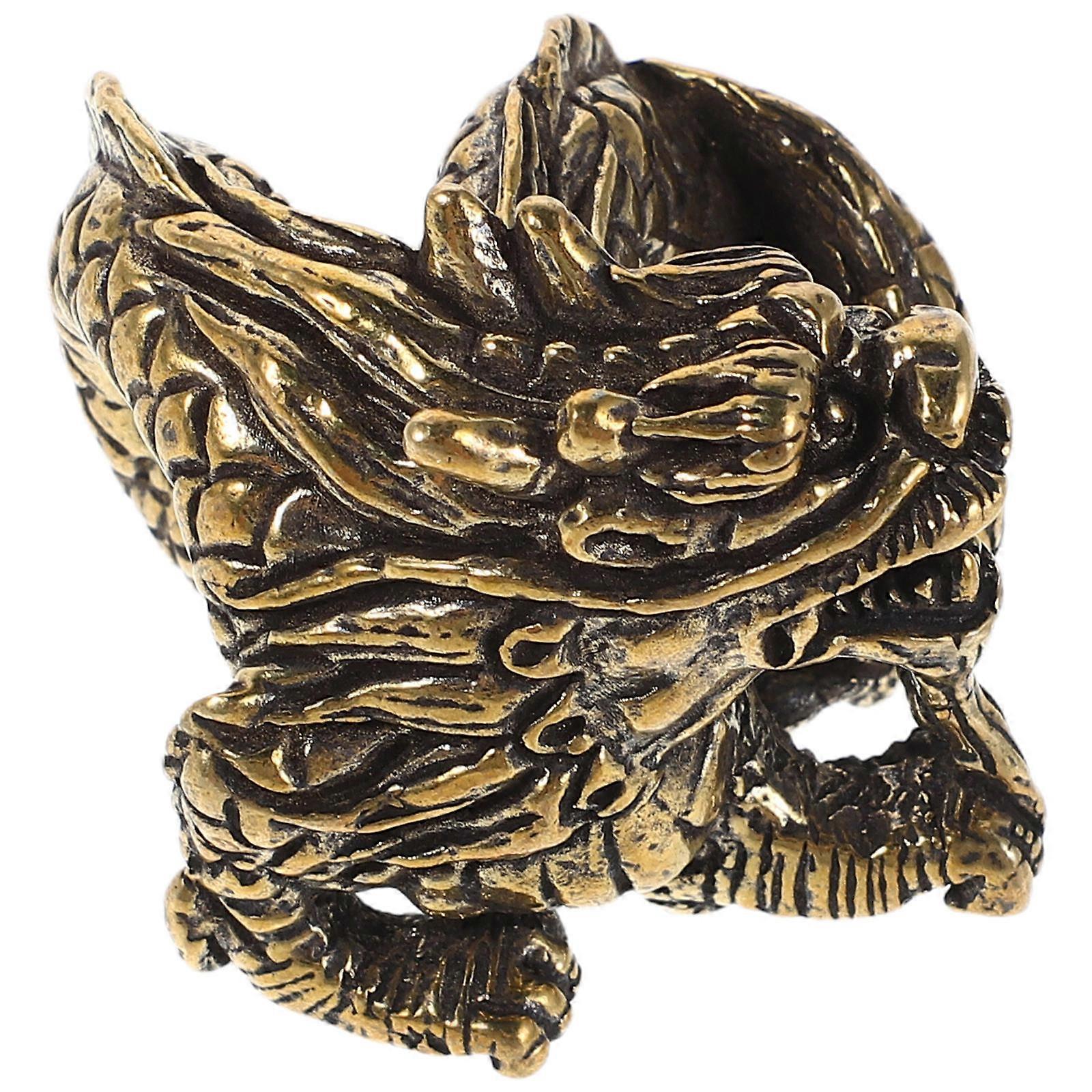 Dragon Desktop Brass Statues Material for Decor 5Pcs Collection