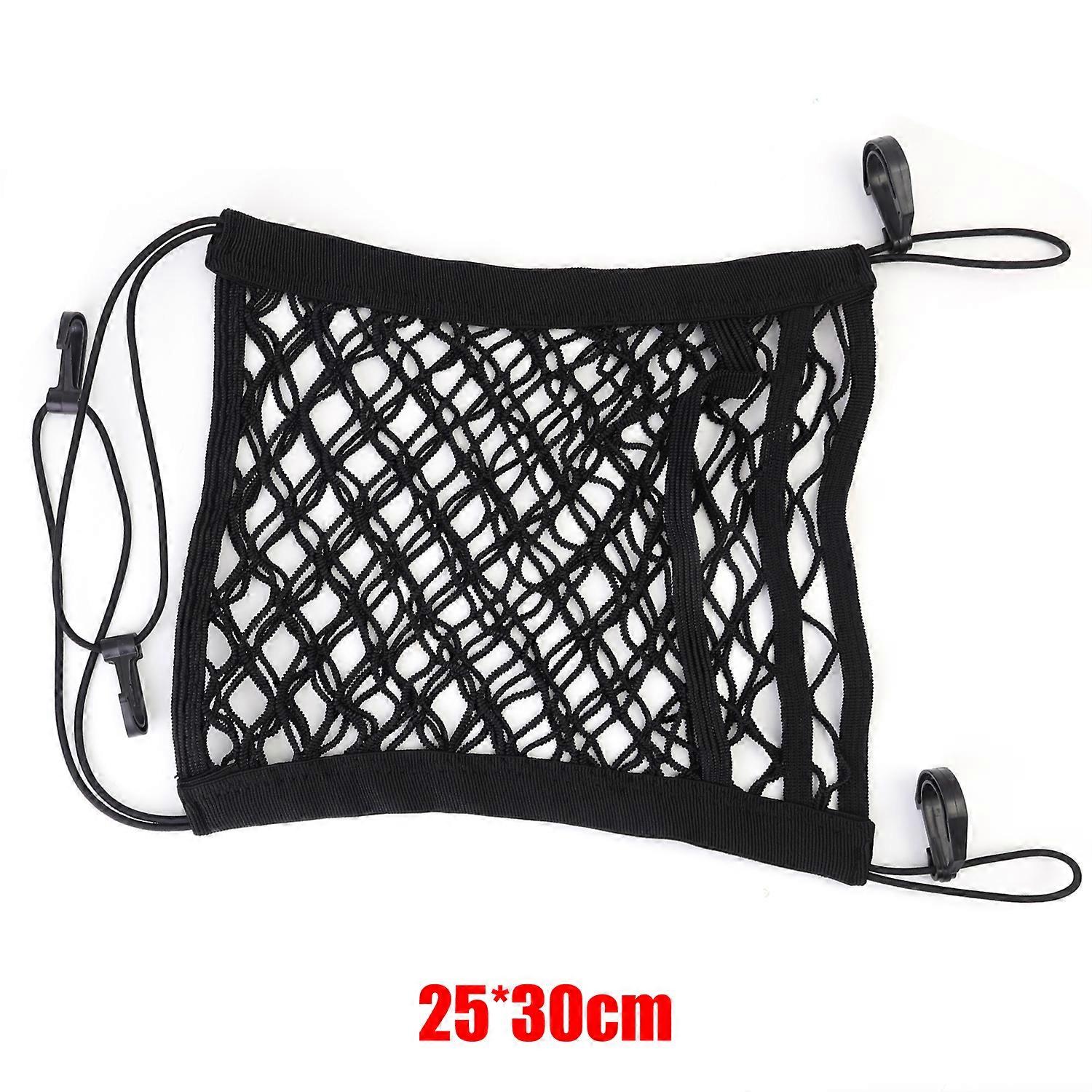 Car Storage Net Bag Between Seat Divider Pet Safety Rail Barrier Stretchable Elastic Mesh Bag Organizer Motorcycle Storage Net