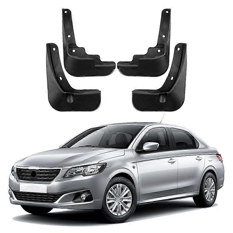 4PCS Car Mud Flaps for Peugeot 301 20142018 Front and Rear Splash Guards with Hardware
