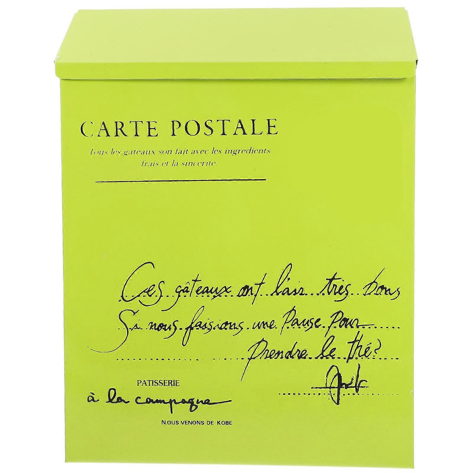 Lockable Wall Mount Vintage Iron Mailbox for Green