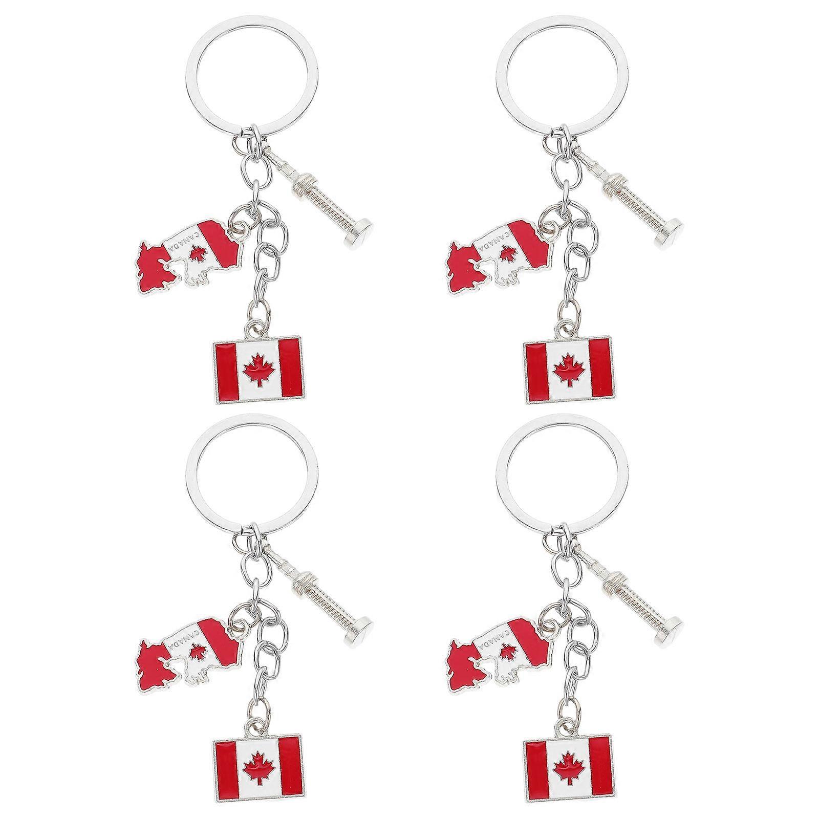 Canada Maple Leaf Keychain Creative Design for 4Pcs Key Holder Set