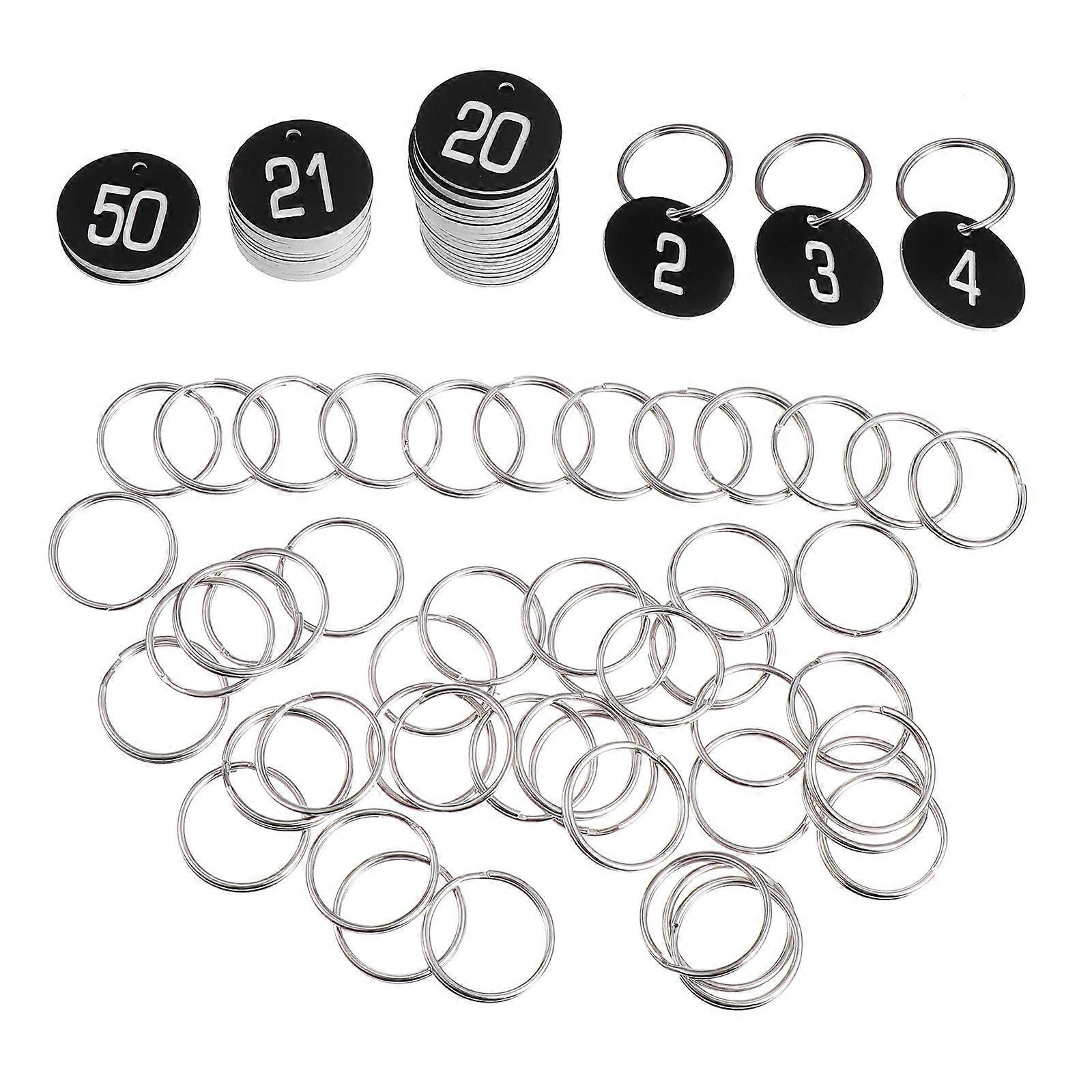 Round Plastic Number Tag Key Rings for Hotel Use 150Pcs Set