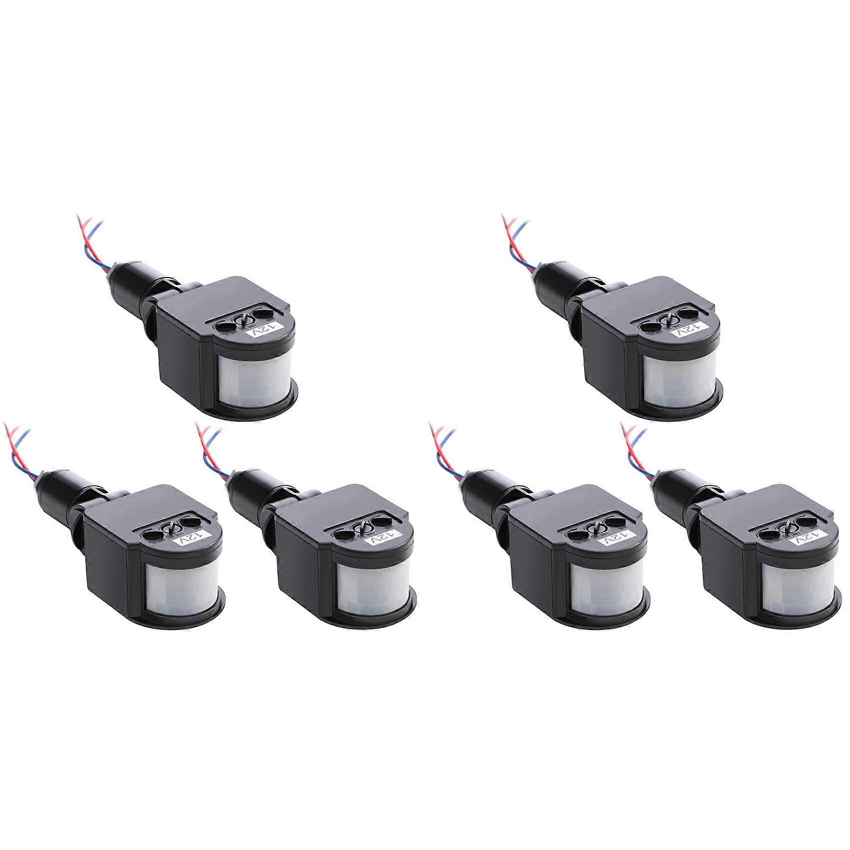 6 Pcs Black Motion Detectors Motion Sensor Light Switch Outdoor Pir Direct Current 12V Motion Sensor Pir Sensor
